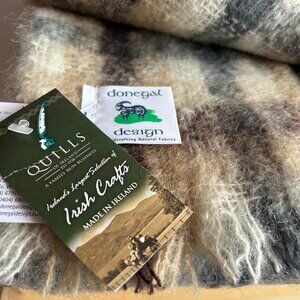 Donegal Design Brown and Tan Handcrafted Irish Mohair Wool Blend Scarf